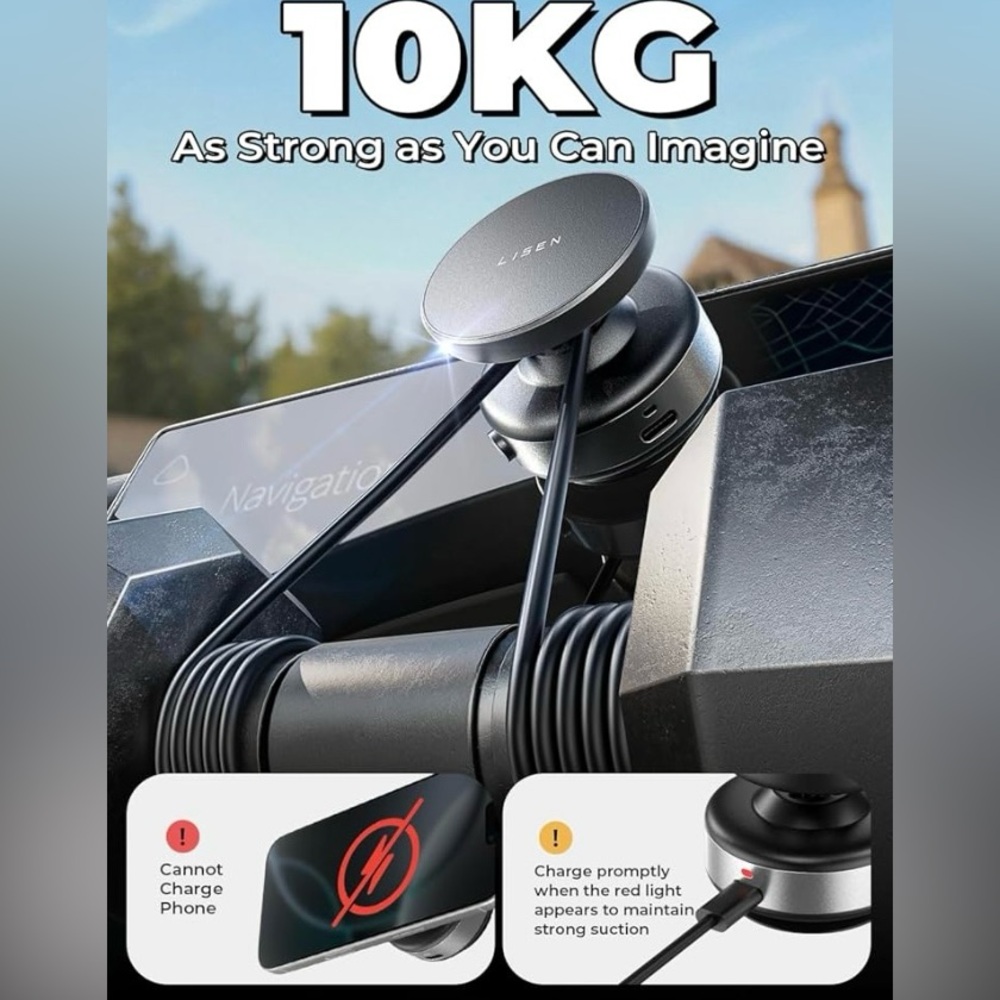 LISEN A606 Electric Vacuum Magnetic
Phone mount in Black, NEW - Picture 5 of 12